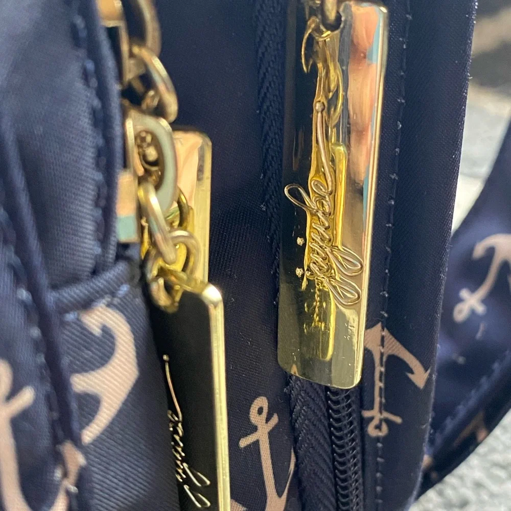 Ju-Ju-Be Navy and Gold Anchor Print Diaper bag